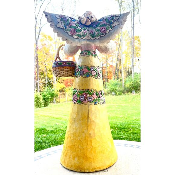 Jim Shore Angel Figurine Basket 21.5” Large Statue Stone Resin Sculpture Vtg '06 - Picture 4 of 16